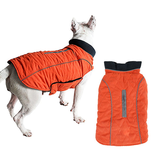 XL Winter Warm Dog Coats Dog Jacket Windproof Vest Reflective Pet Apparel Orange