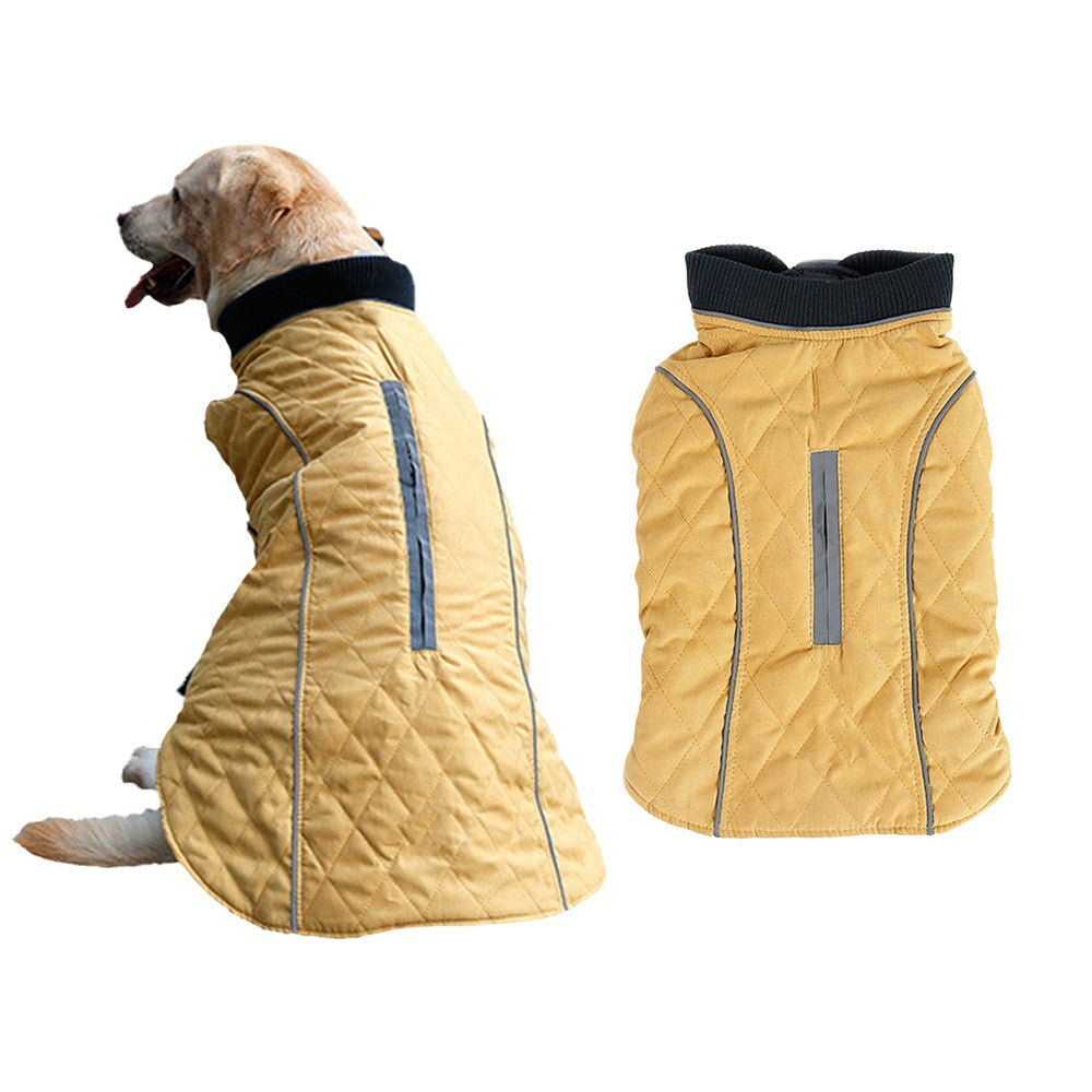 XL Winter Warm Dog Coats Dog Jacket Windproof Vest Reflective Pet Apparel Yellow