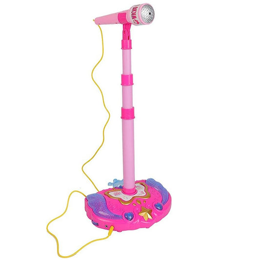 Kids Karaoke Machine with 1 Microphone Adjustable Stand Child Music Play Toys Pink