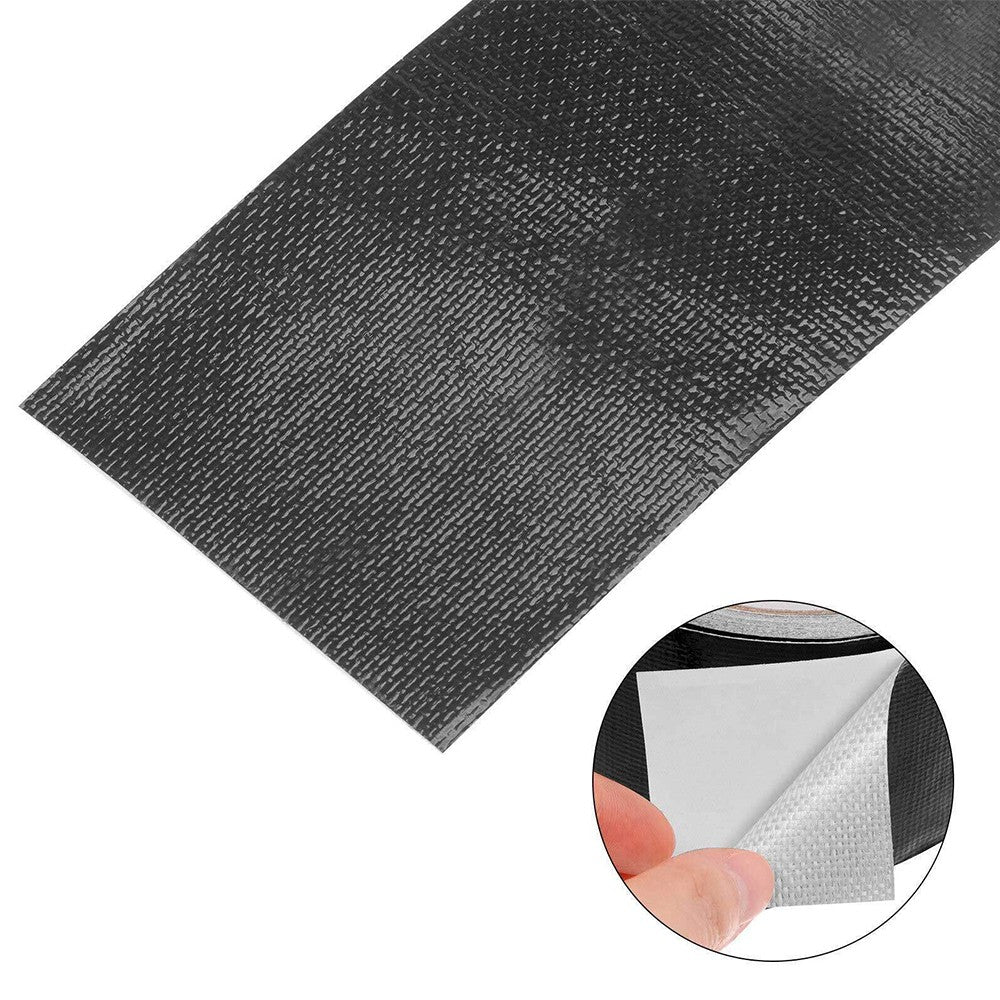 1 Roll of Glass Fiber Tarpaulin Repair Tape Adhesive Rain Cloth Patches - Black