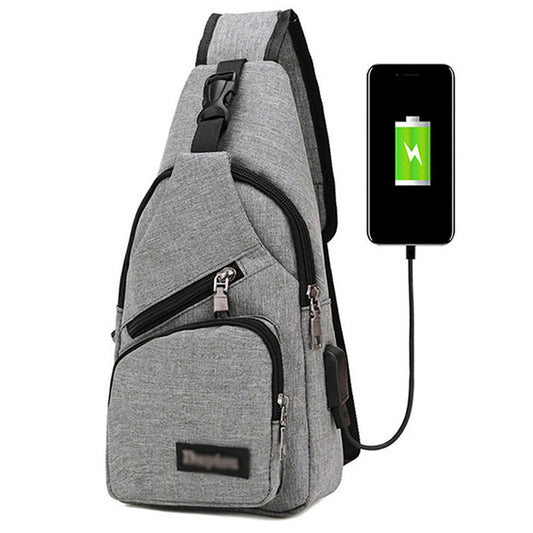 Anti Theft Backpack with USB Charging Port Light Grey