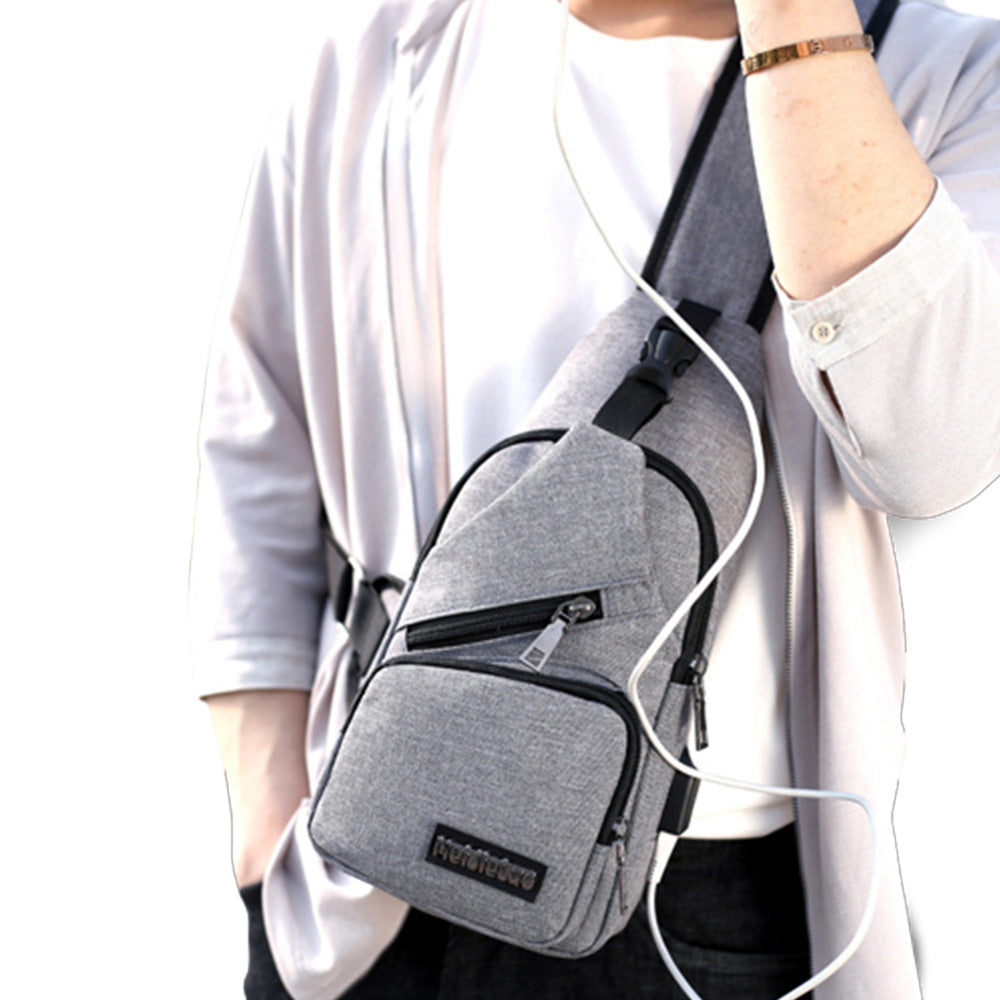 Anti Theft Backpack with USB Charging Port Light Grey