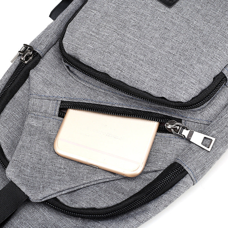 Anti Theft Backpack with USB Charging Port Light Grey