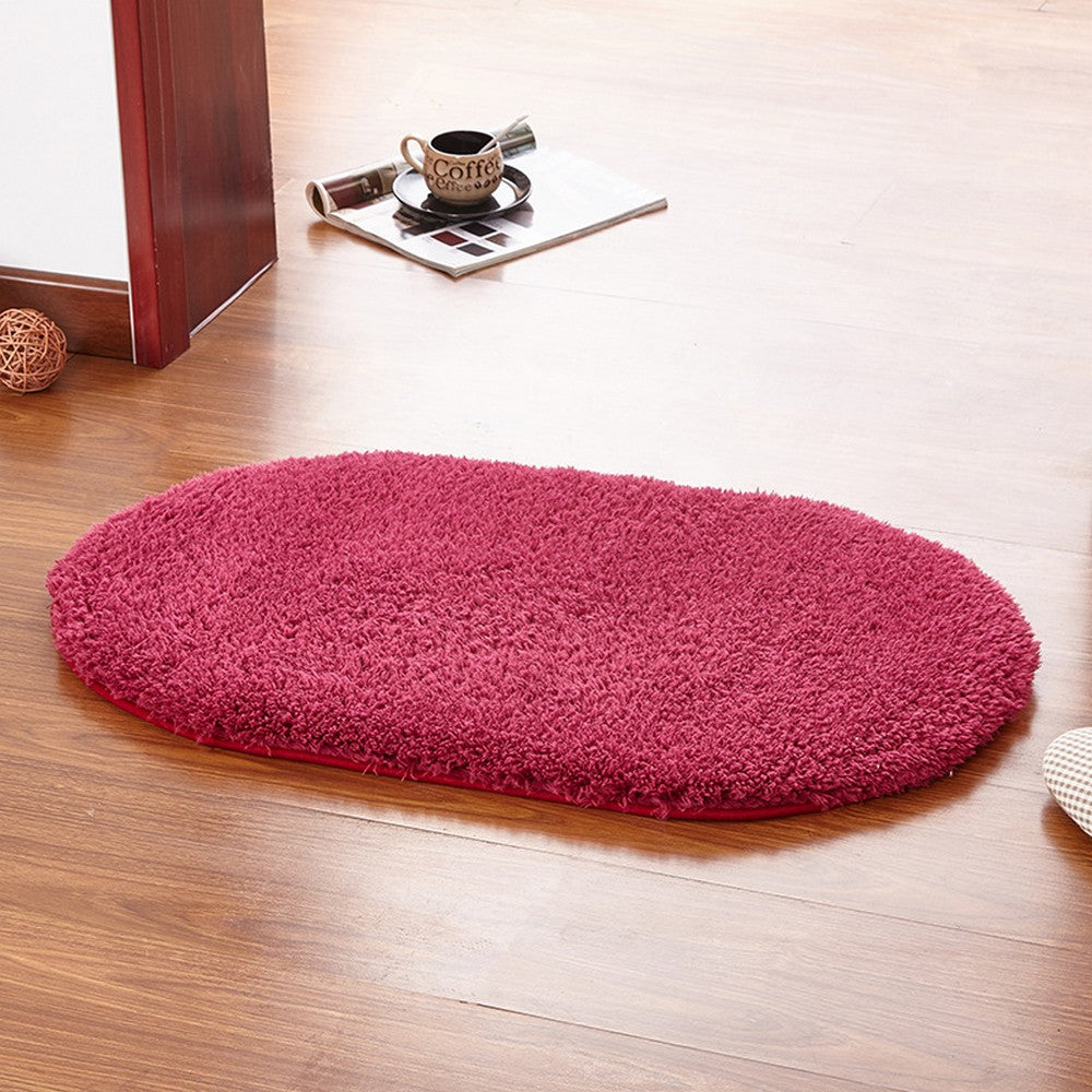 40*60cm Berber Fleece Fashion Color Oval Floor Mats