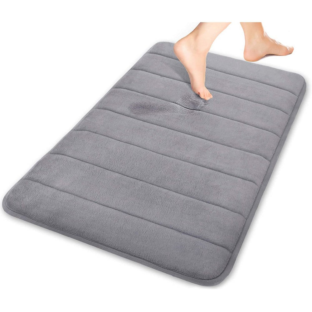 1 Pack 80x50cm Large Memory Foam Bath Mat Grey