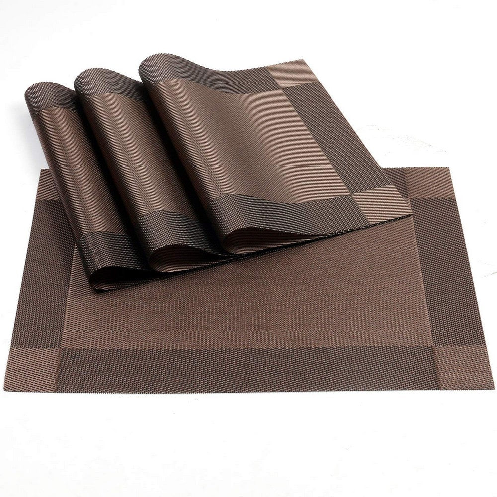 8X Woven Vinyl Non-slip Insulation Placemats