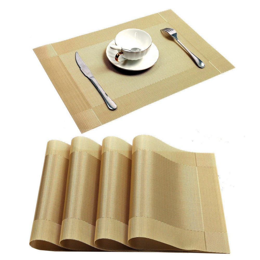 8X Woven Vinyl Non-slip Insulation Placemats