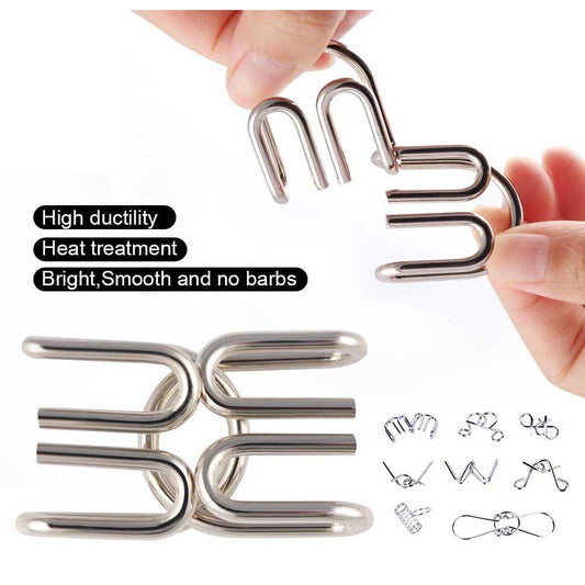 8PCS Brain Teasers Metal Puzzles Set