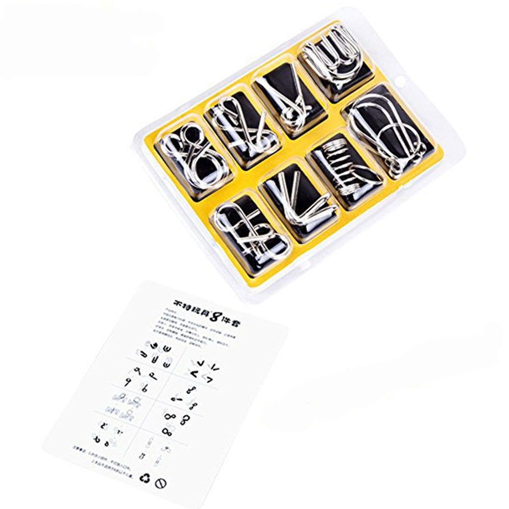 8PCS Brain Teasers Metal Puzzles Set