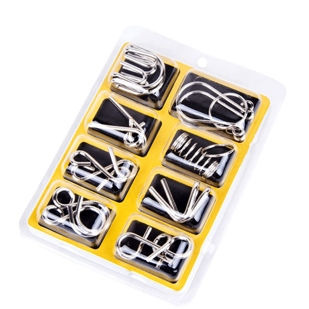 8PCS Brain Teasers Metal Puzzles Set