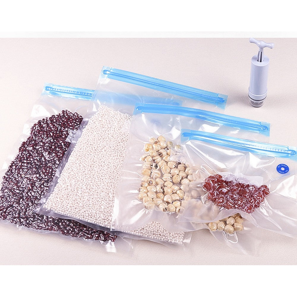 5Pcs Reusable Food Vacuum Sealer Bag with One Manual Pump