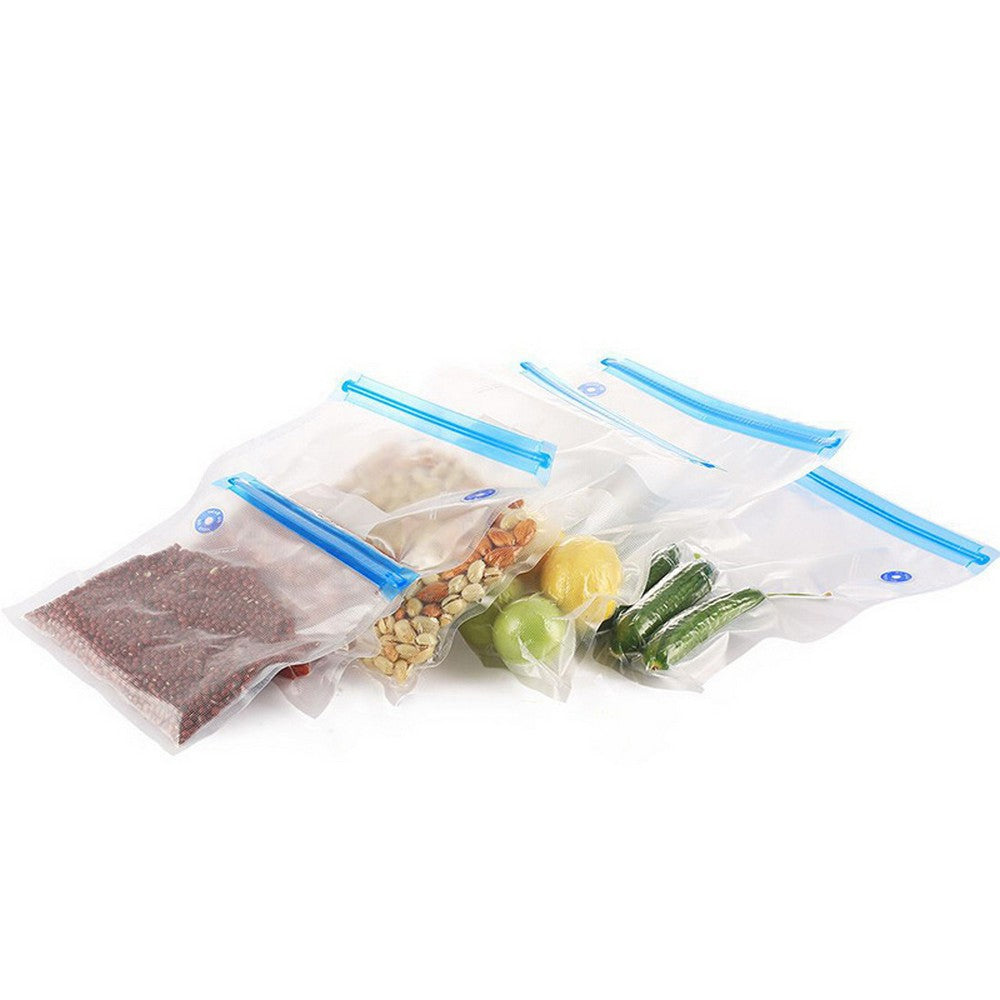 5Pcs Reusable Food Vacuum Sealer Bag with One Manual Pump