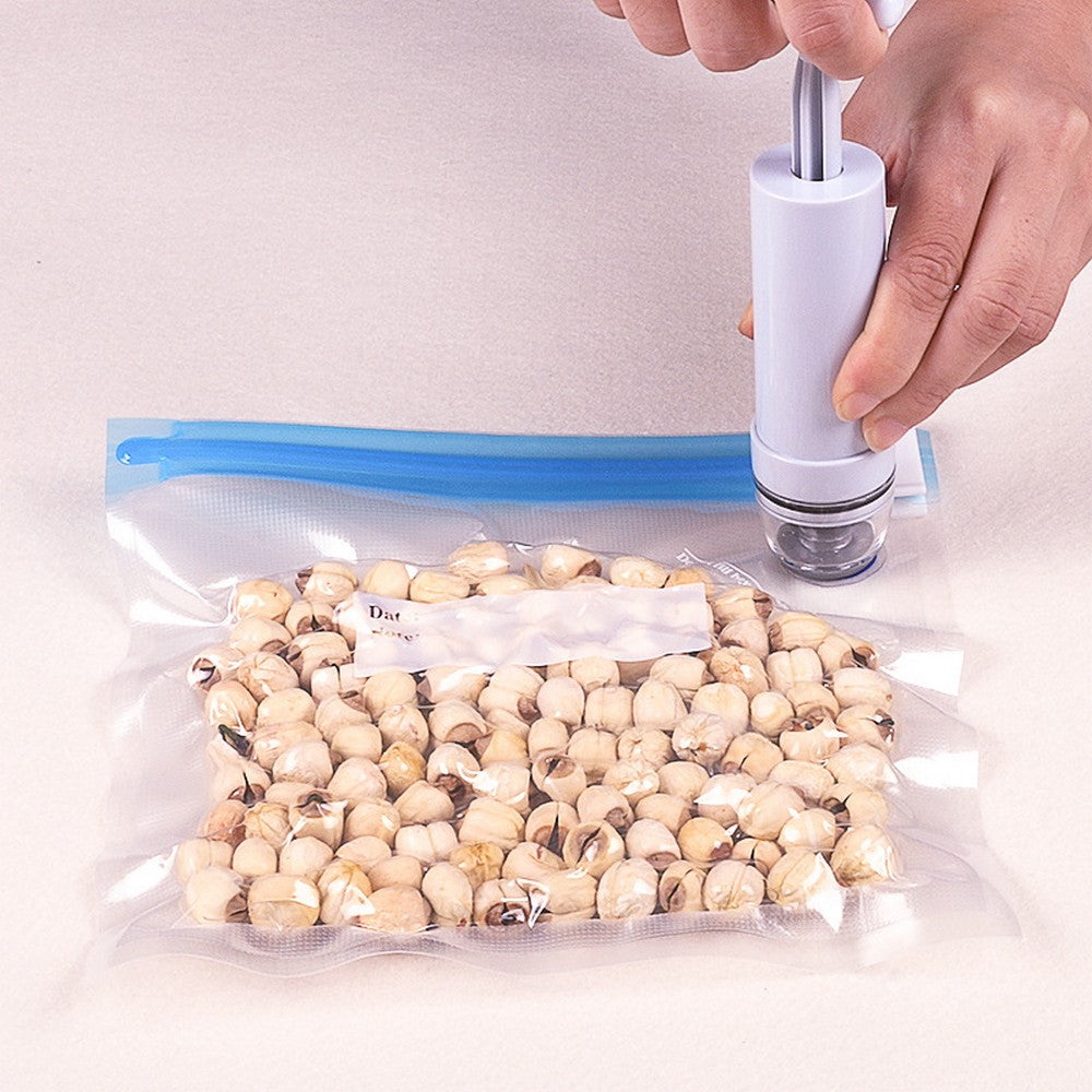 5Pcs Reusable Food Vacuum Sealer Bag with One Manual Pump