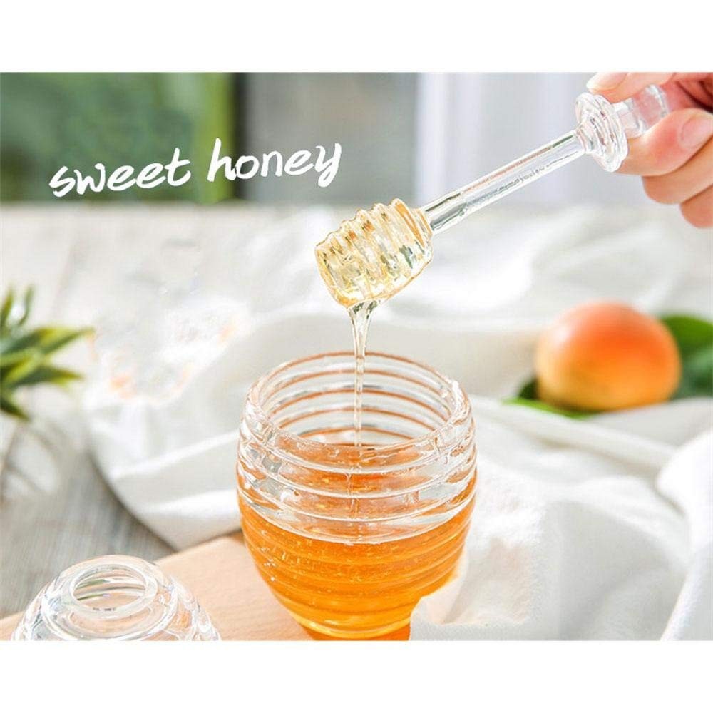 Food Grade Plastic Honey Pot with Dipper and Lid