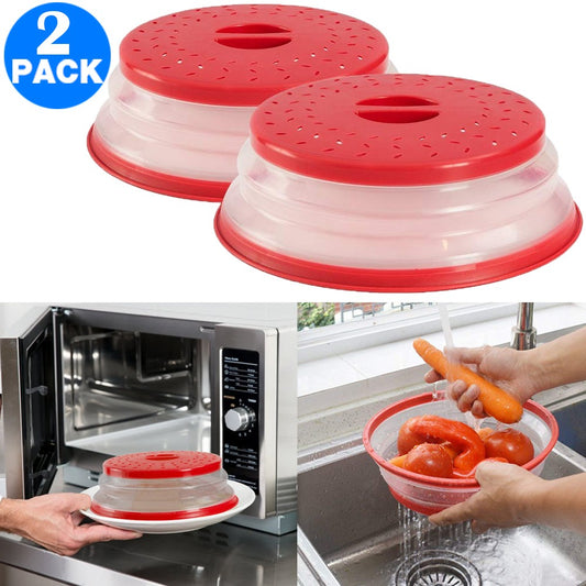 2 x Kitchen Collapsible Microwave Cover