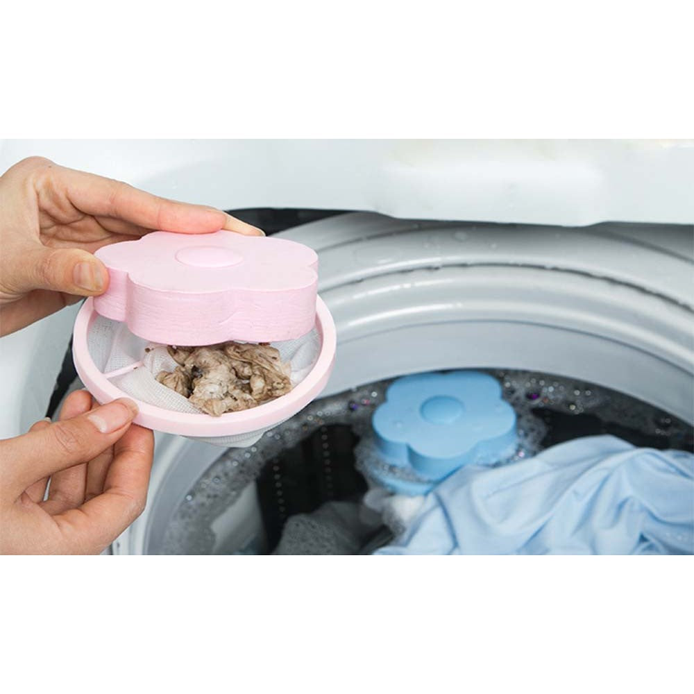 3Pcs Reusable Washing Machine Floating Lint Mesh Bags Random Colour