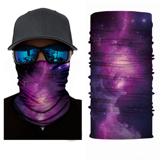 Galaxy Printed Sporting Cycling Mask Scarf-Purple