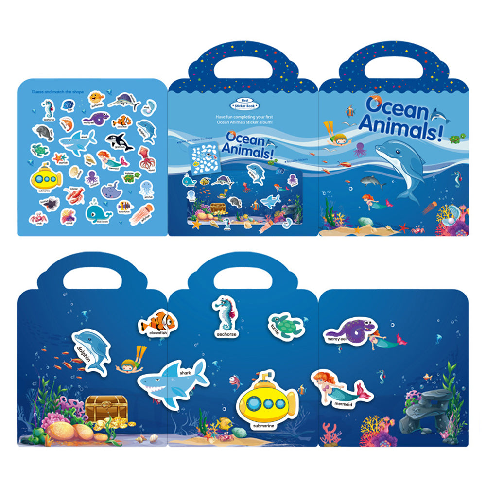 3Pcs Reusable Early Learning for Kids Educational Stickers Book