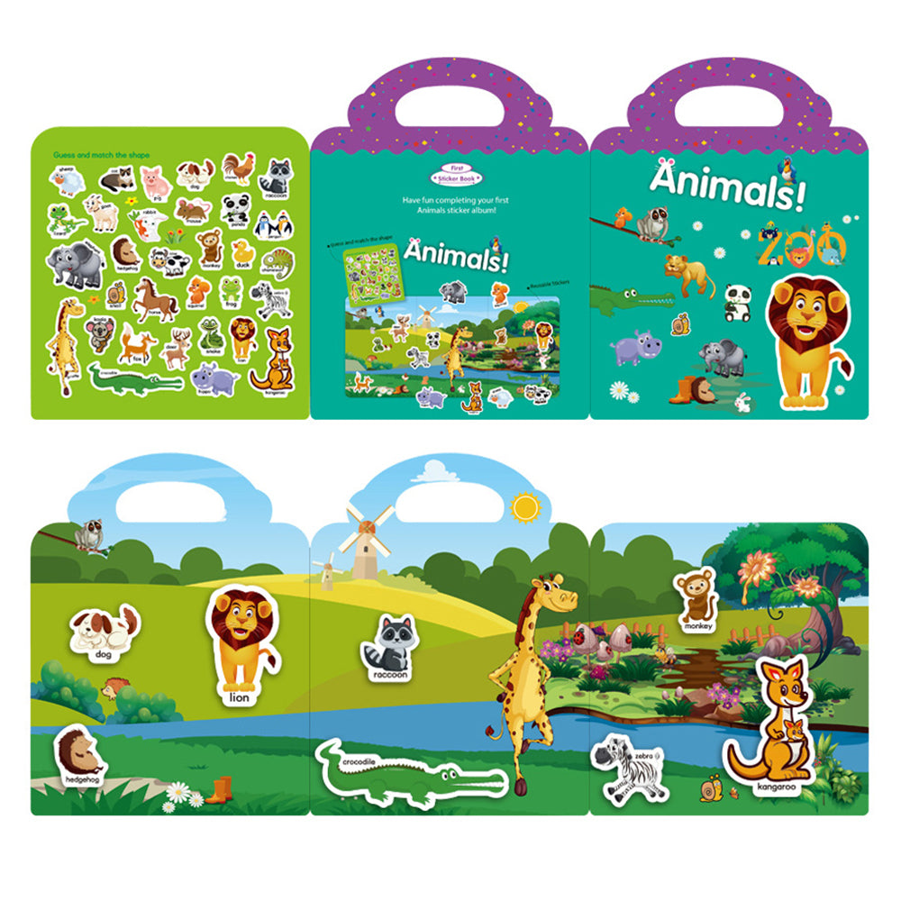 3Pcs Reusable Early Learning for Kids Educational Stickers Book