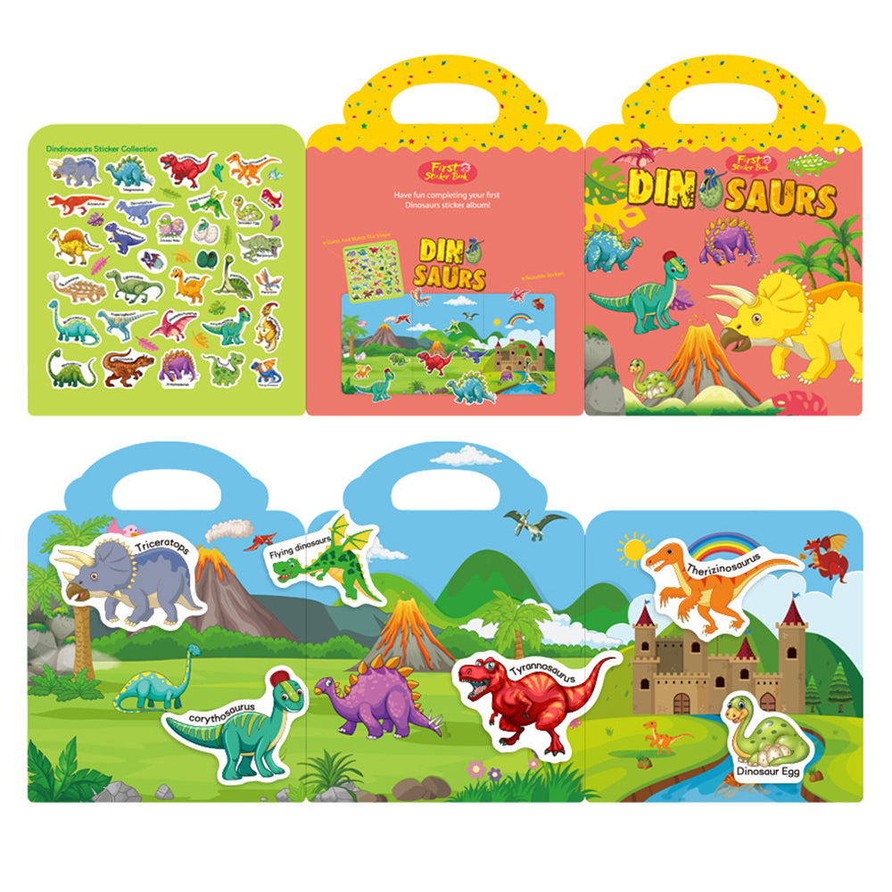 3Pcs Reusable Early Learning for Kids Educational Stickers Book