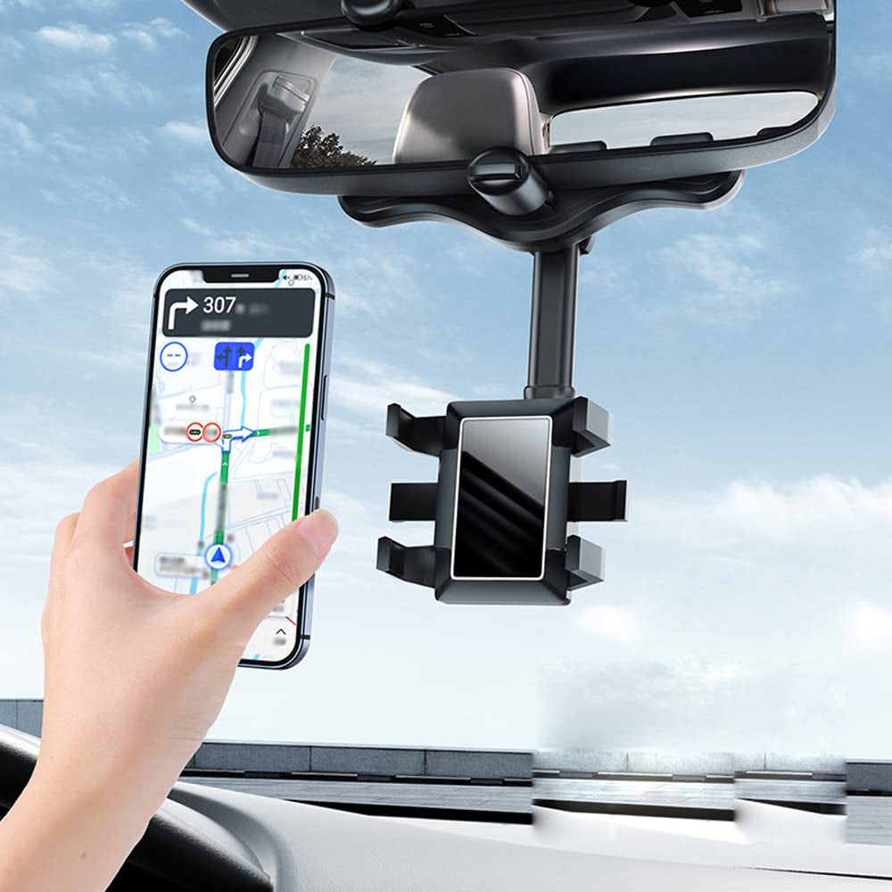 360 Degree Rotatable Car Rearview Mirror Phone Holder