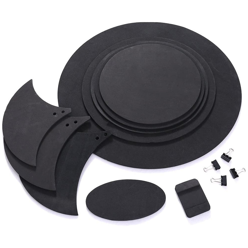 10-Piece Drum Mute Pad Set Foam Drum Silencer Pad for Bass Snare Drum