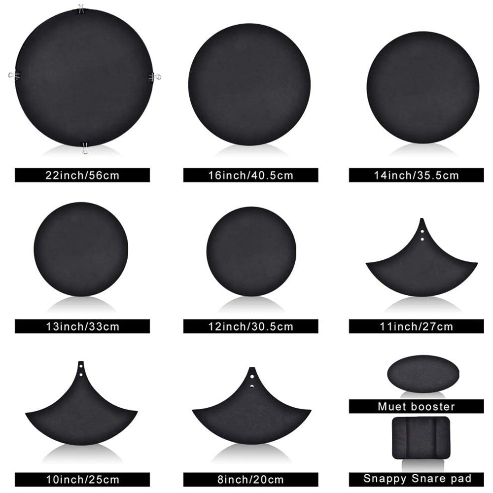 10-Piece Drum Mute Pad Set Foam Drum Silencer Pad for Bass Snare Drum