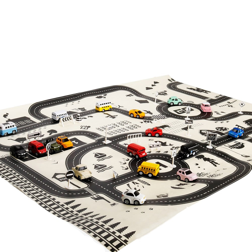 130x100cm Kids Playmat Cars Transport Toy Car Rugs Children Play Mat Kids Carpet Black and White