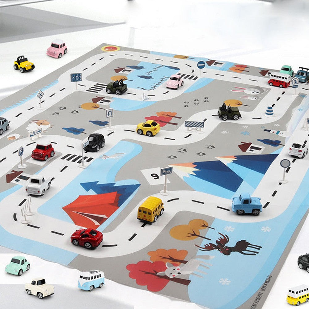 130x100cm Kids Playmat Cars Transport Toy Car Rugs Children Play Mat Kids Carpet Grey