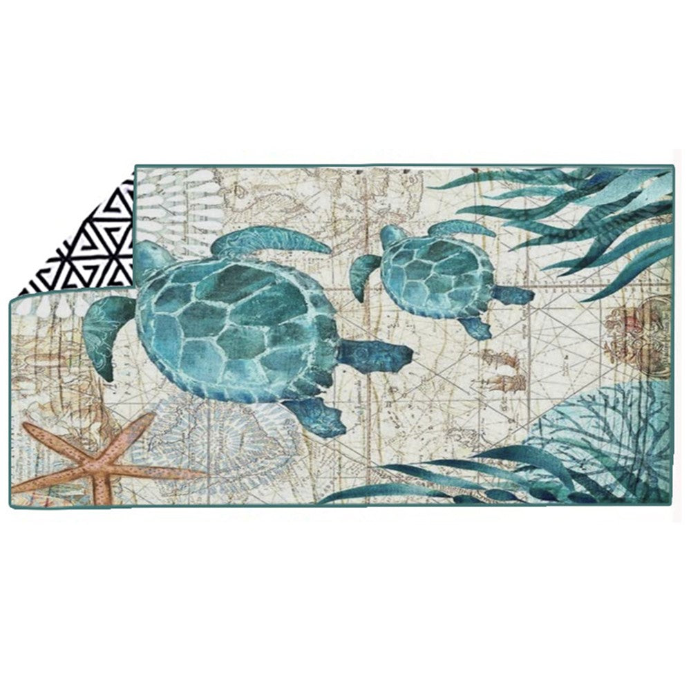 180x80cm Turtle Printed Beach Towel Microfiber Quick Dry Absorbent Towel