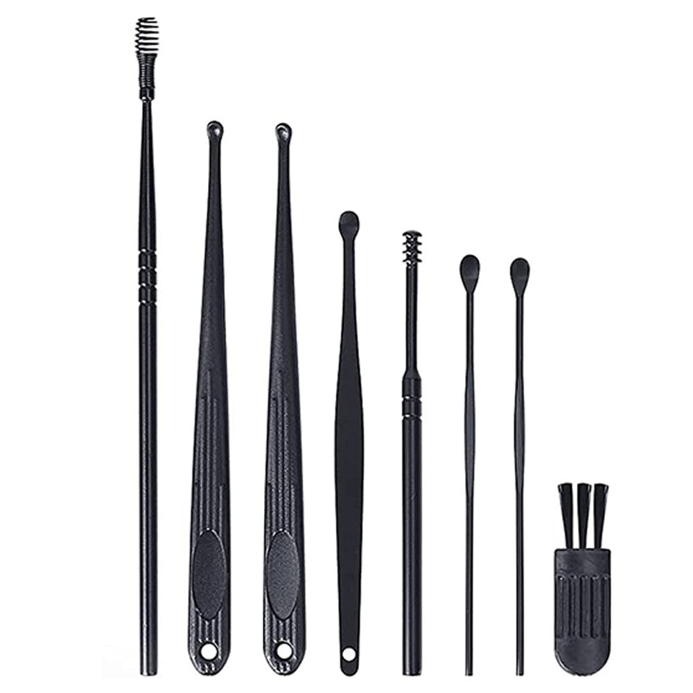 Ear Cleaner Ear Wax Removal Otoscope with Camera with 8Pcs Ear Pick Kit Black