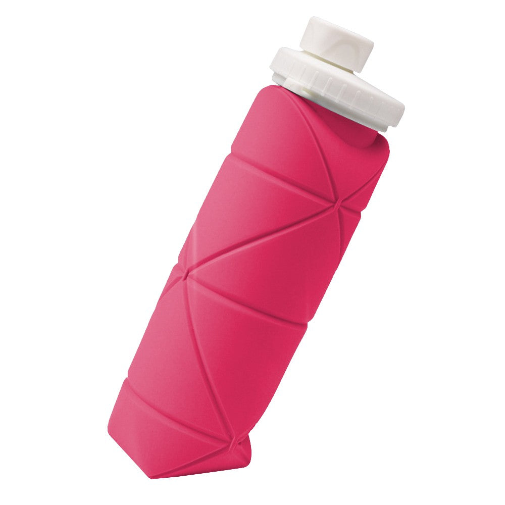 600ml Collapsible Silicone Water Bottle Reusable Leakproof Water Bottle Pink