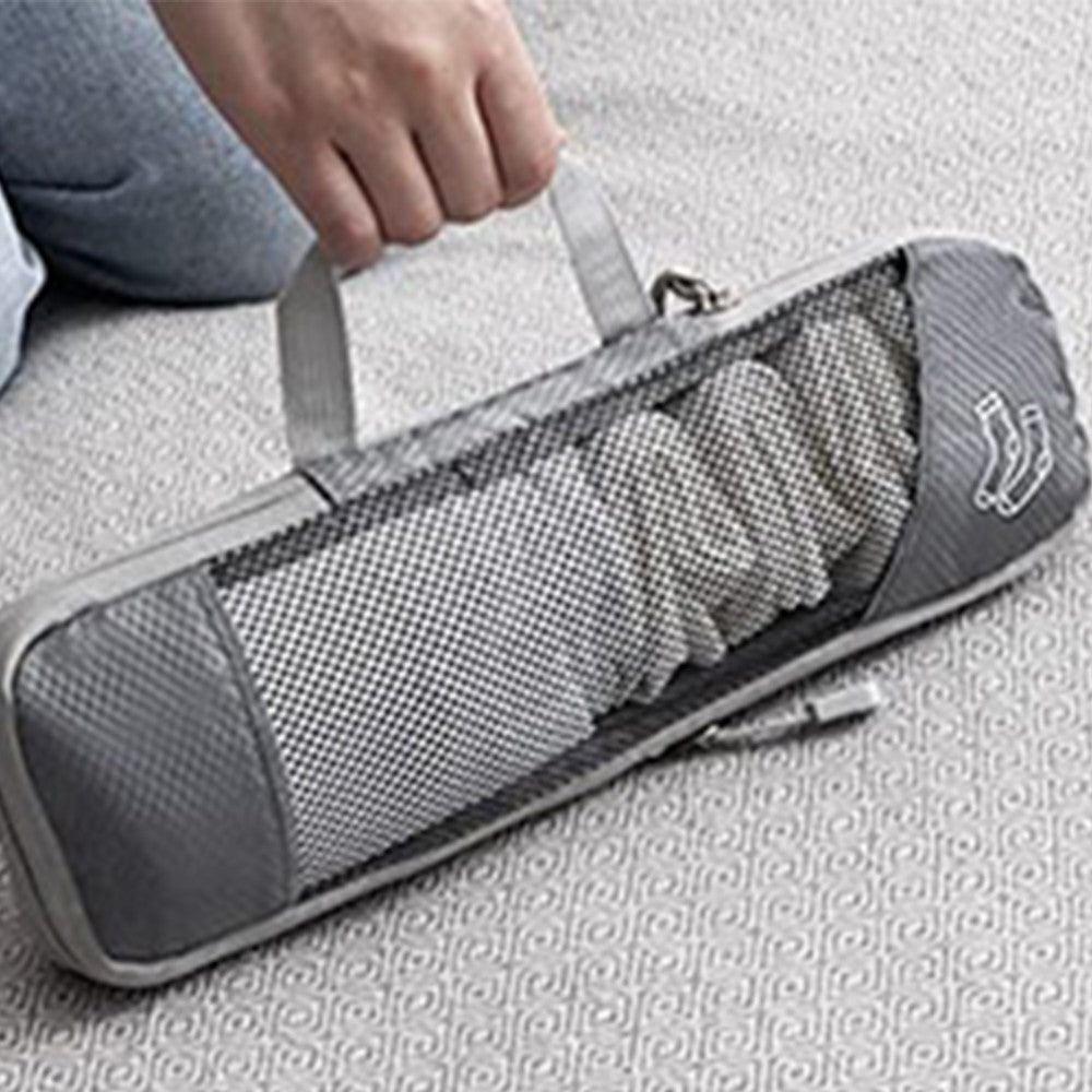 Set of 6Pcs Travel Compression Packing Cubes Expandable Storage Organizers Grey