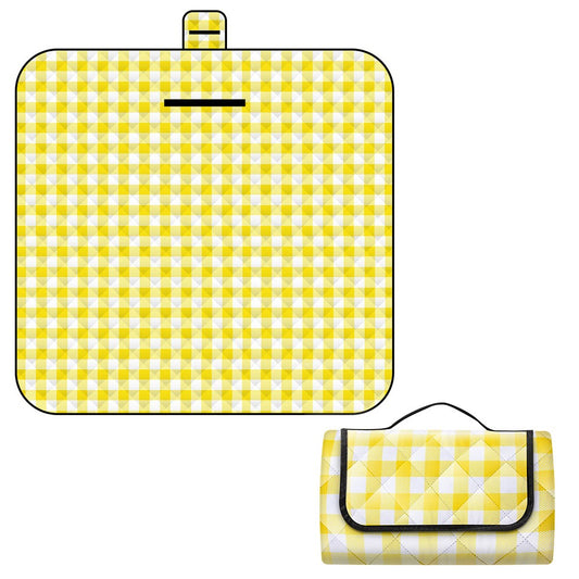 200x200cm Foldable Picnic Mat Water Resistant Beach Camping Blanket Mat Yellow