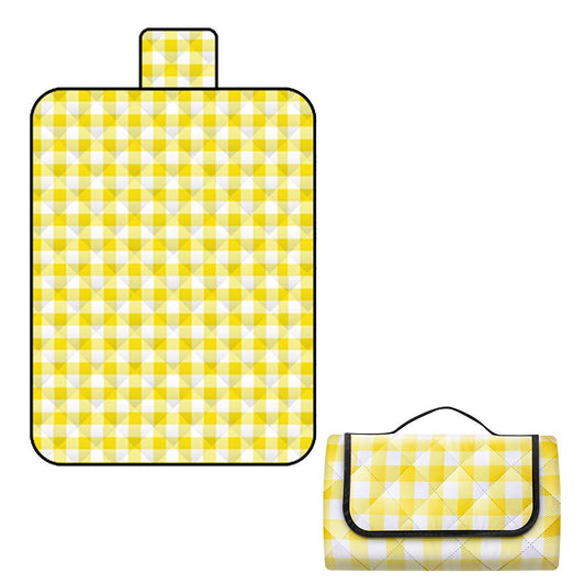 150x200cm Foldable Picnic Mat Water Resistant Beach Camping Blanket Mat Yellow