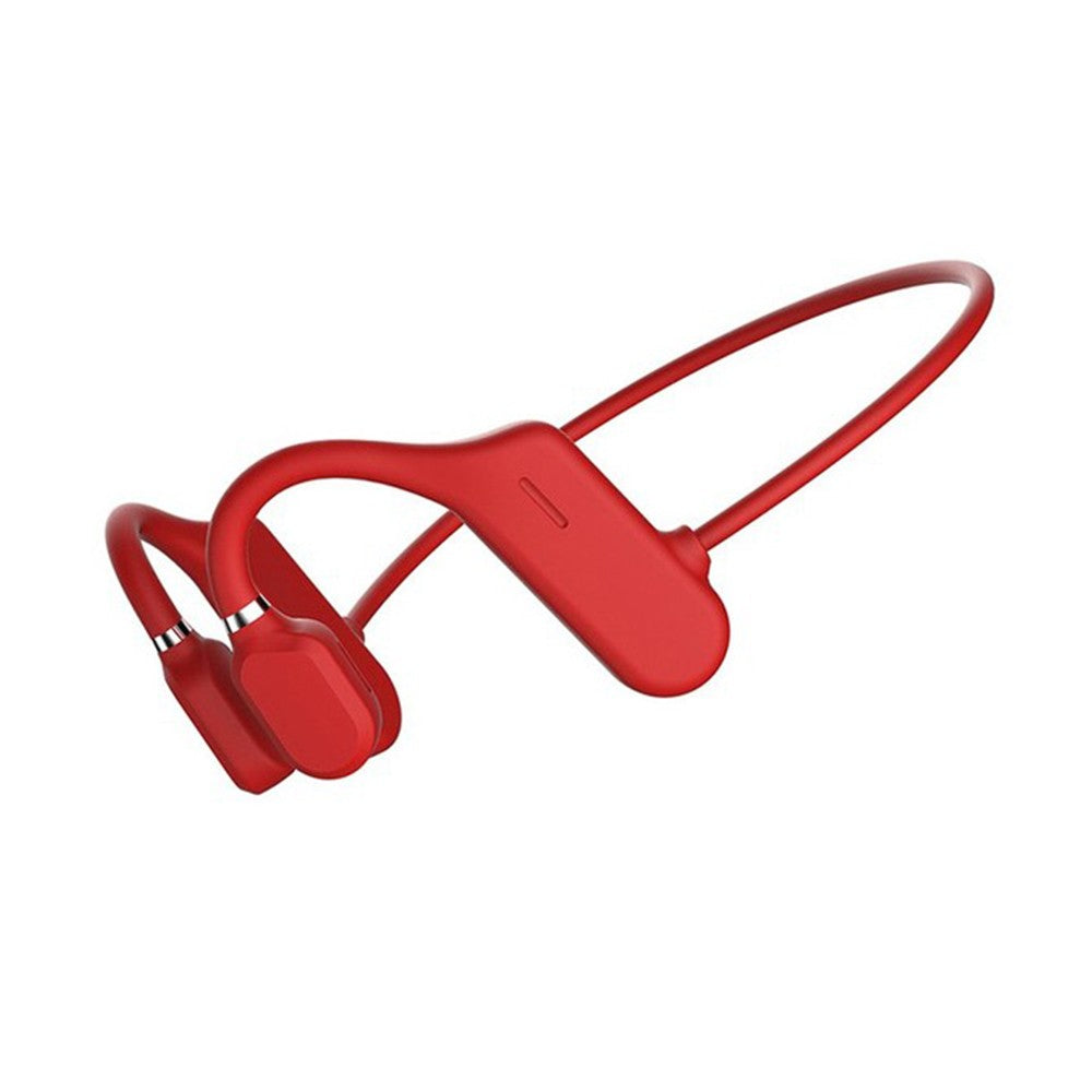 Wireless Bluetooth Bone Conduction Headphones Sports Ear Hook Earphones Red