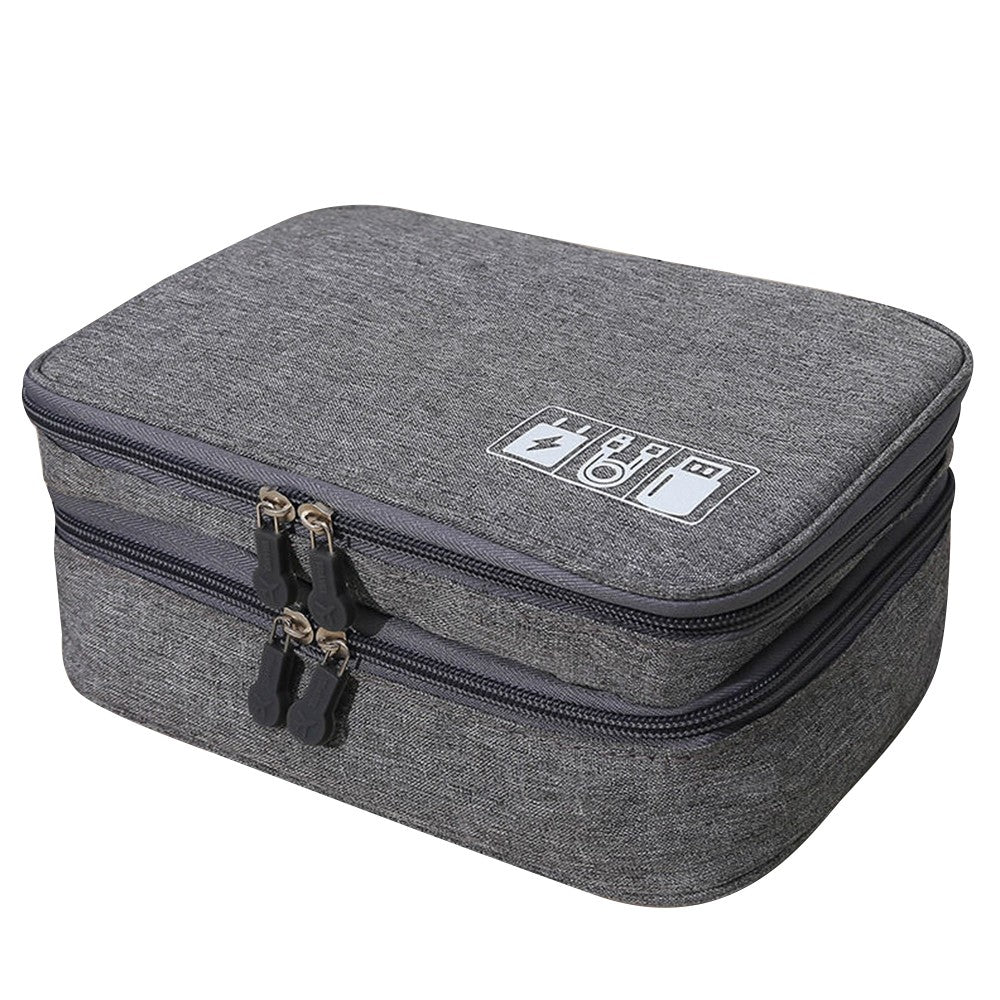 USB Cable Organizer Bag Charger Electronic Accessories Storage Case Grey