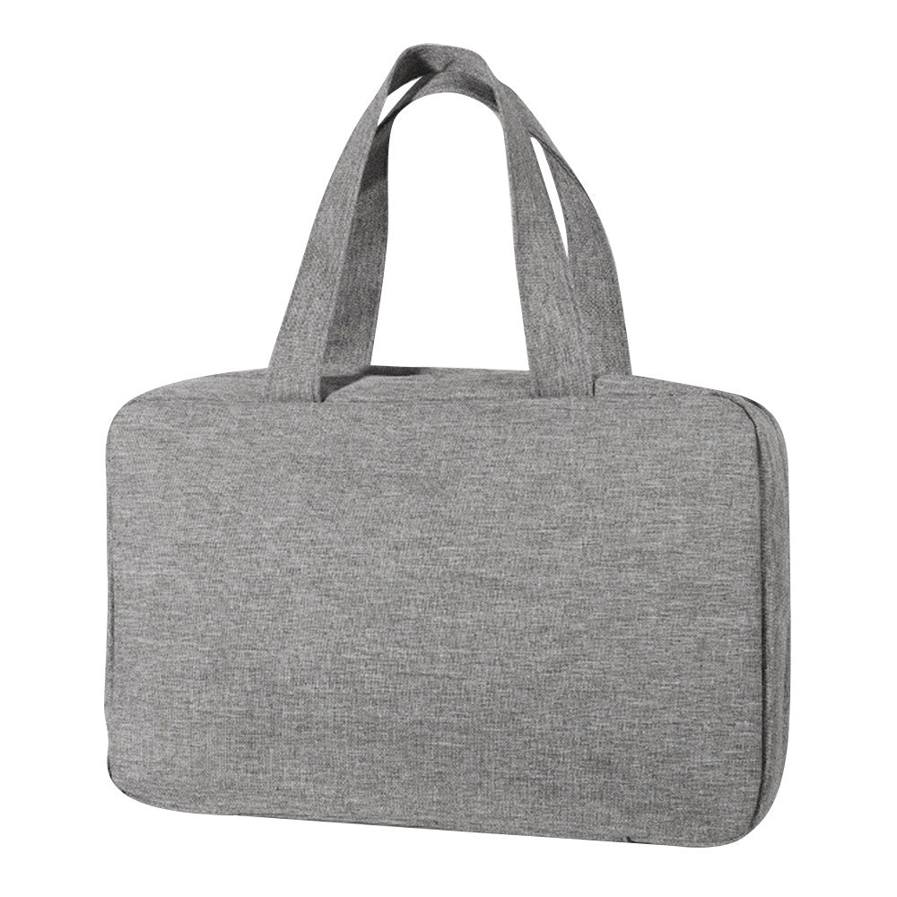 Large Capacity Travel Toiletry Bag Makeup Storage Bag with Hanging Hook Grey