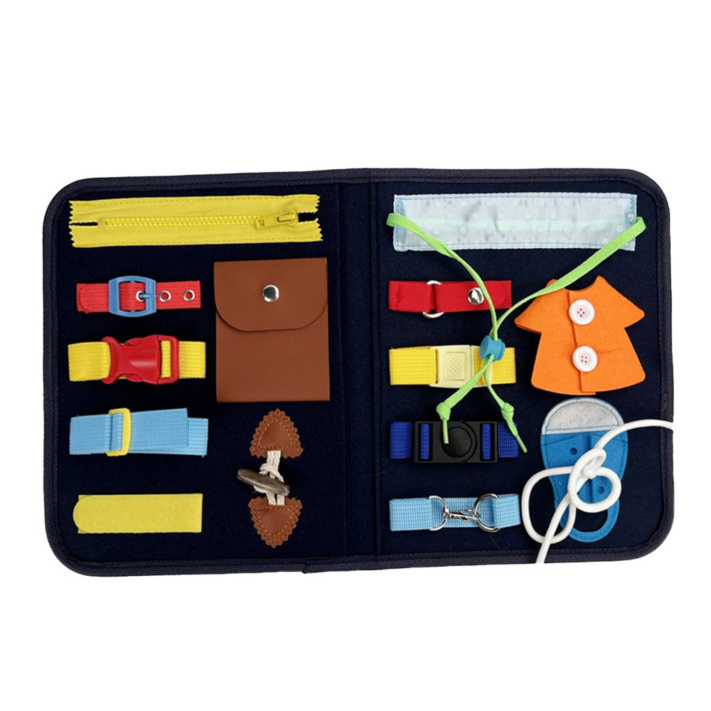 Montessori Busy Board Felt Toddler Sensory Board Toddler Educational Toy Navy