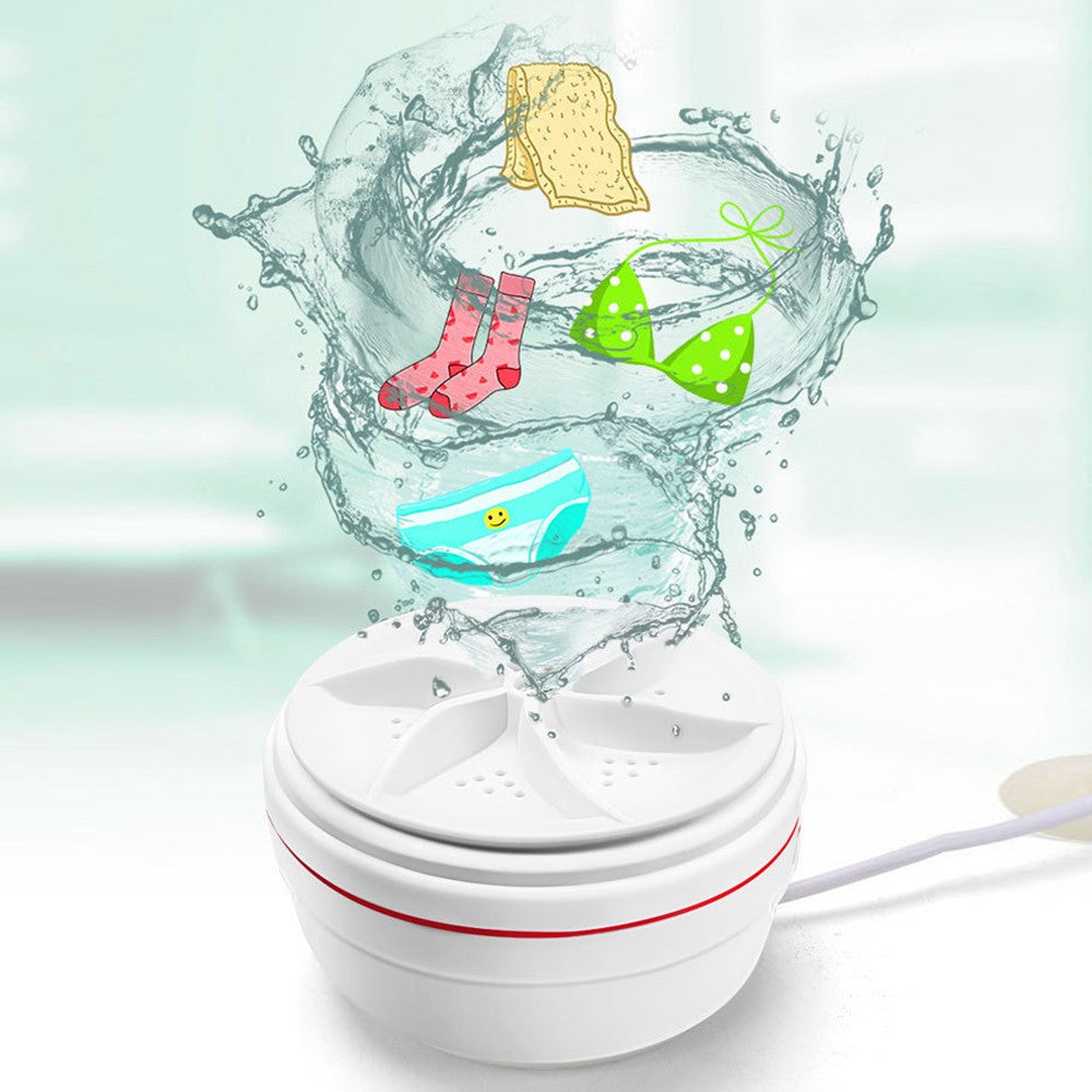 Travel Mini Turbine Washing Machine with Suction Cups Portable USB Powered Laundry Washer