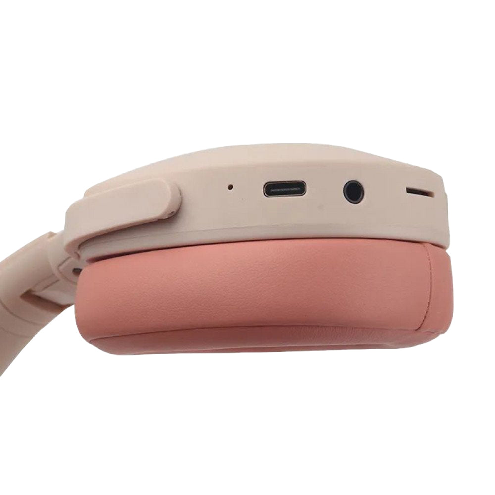 Bluetooth Headset Foldable Wireless Headphones Stereo Over Ear Headphone Pink