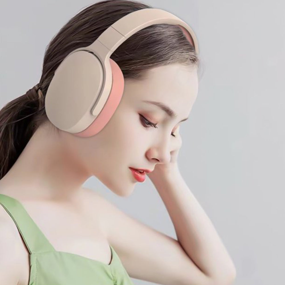 Bluetooth Headset Foldable Wireless Headphones Stereo Over Ear Headphone Pink