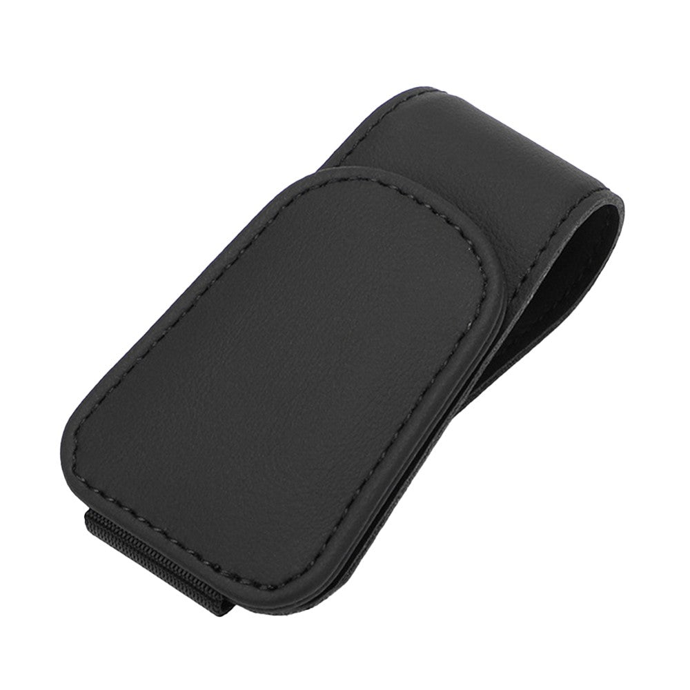 Magnetic Eyeglass Holder PU Leather Sunglass Clip Car Interior Accessories for Car Visor Black