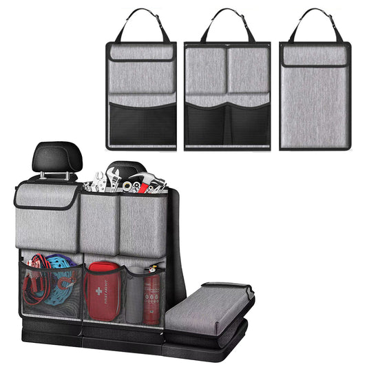 3Pcs Detachable Car Seat Back Organizers Car Storage Hanging Car Interior Grey