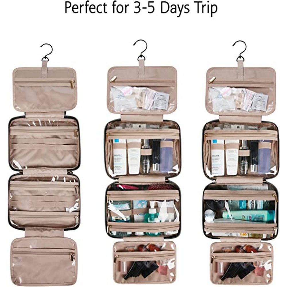 Travel Makeup Toiletry Bag Cosmetic Wash Shower Storage Case With Hook Black