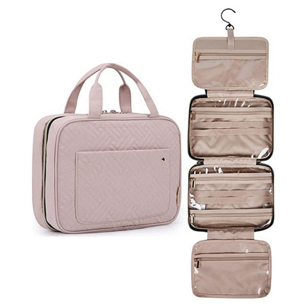 Cosmetic Organiser Hanging Travel Toiletry Bag Makeup Bag for Travel Pink