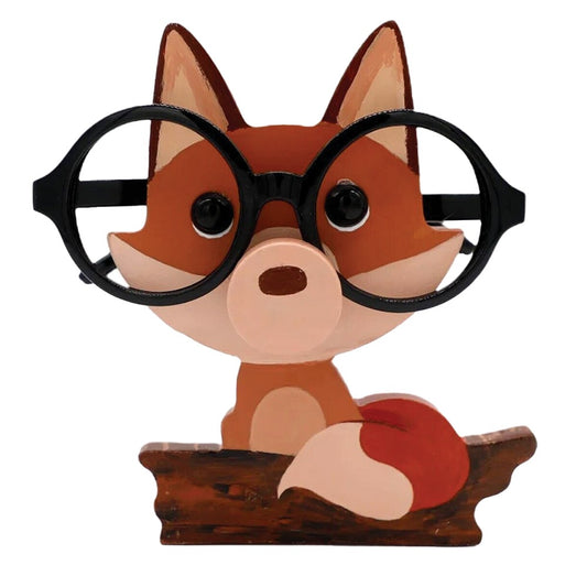 Wooden Eyeglasses Holder Fox Design Eyes Glasses Display Stand Home Decor