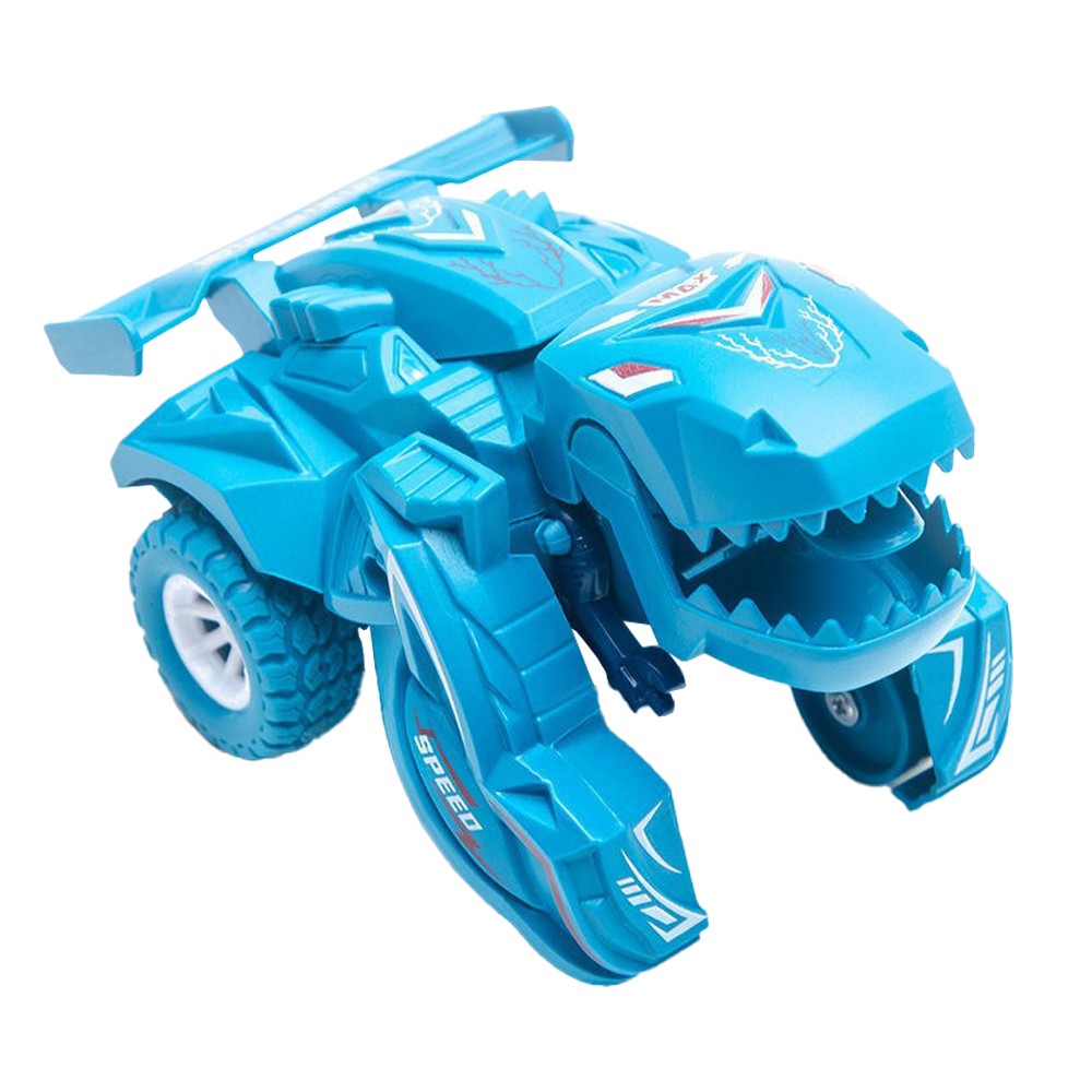 2 in 1 Kids Transforming Dinosaur Car Toy Automatic Transform Toy Car Sky Blue