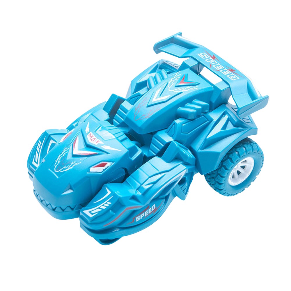 2 in 1 Kids Transforming Dinosaur Car Toy Automatic Transform Toy Car Sky Blue