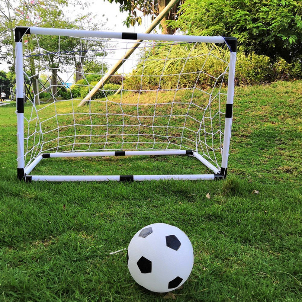 Kids Football Goal Net Set Portable Soccer Goal with Inflatable Football for Backyard Soccer Training